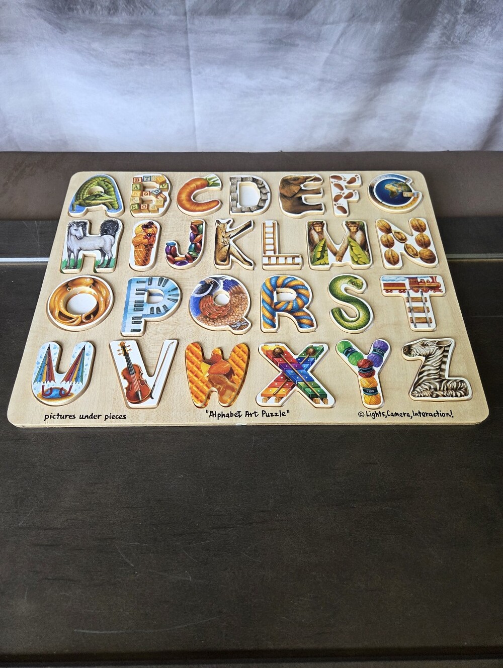 Vintage Melissa & Doug Alphabet Art Puzzle Wooden Learning Toy - NWOT
